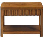 Okak Farmhouse – Table d'appoint rectangulaire avec étagère de rangement inférieure, table d'appoint en bois avec plateau épais, petite table pour salon, bureau, noyer