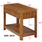 Okak Farmhouse – Table d'appoint rectangulaire avec étagère de rangement inférieure, table d'appoint en bois avec plateau épais, petite table pour salon, bureau, noyer