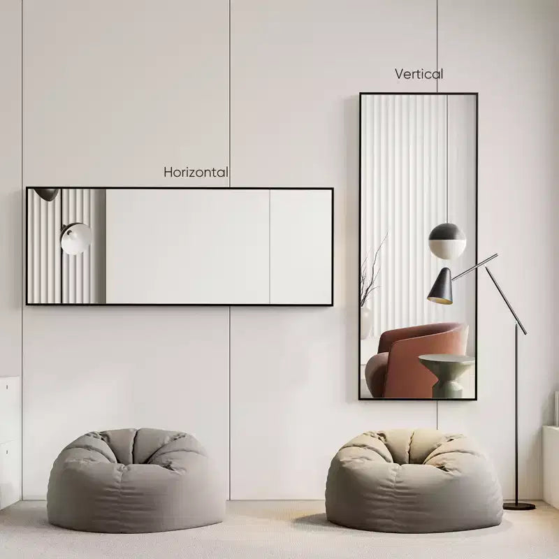 Bestier Full Length Mirror with Stand, 71 Floor Mirror with Aluminum Alloy Frame, Free Standing or Wall-Mounted Full Body Mirrors for Living Room