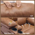 Fauteuil inclinable manuel extra large en cuir PU pour adultes, accoudoirs et dossier confortables avec éponge 1,5X, pour salon, chambre à coucher