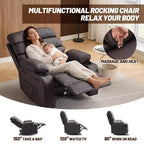 Fauteuil inclinable manuel extra large en cuir PU pour adultes, accoudoirs et dossier confortables avec éponge 1,5X, pour salon, chambre à coucher