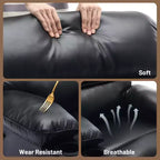 Fauteuil inclinable manuel extra large en cuir PU pour adultes, accoudoirs et dossier confortables avec éponge 1,5X, pour salon, chambre à coucher