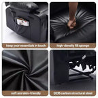 Fauteuil inclinable manuel extra large en cuir PU pour adultes, accoudoirs et dossier confortables avec éponge 1,5X, pour salon, chambre à coucher