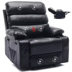 PU Leather Extra Wide Manual Recliner for Adults, 1.5X Sponge Comfort Arm and Back, for Living Room, Bedroom