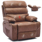 Fauteuil inclinable manuel extra large en cuir PU pour adultes, accoudoirs et dossier confortables avec éponge 1,5X, pour salon, chambre à coucher