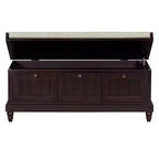 Banc à chaussures classique Polibi pour entrée avec dessus rembourré et trois tiroirs