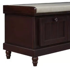 Banc à chaussures classique Polibi pour entrée avec dessus rembourré et trois tiroirs