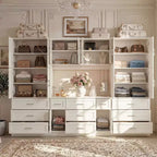 Meuble de rangement grande capacité Famapy avec 2 étagères réglables et 11 tiroirs, organisateur de placard pour chambre et salon