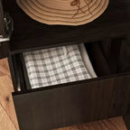 Famapy Armoire d'angle moderne avec deux tringles de suspension et tiroirs, construction robuste, solution de rangement peu encombrante pour chambre à coucher et au-delà