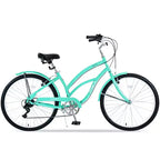 Whisen 26 Adultes Femmes Vélos de Plein Air, Vélo de Plage avec Cadre en Acier et Cadre Bas Incliné, 7 Vitesses