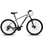 Whisen VTT 27 pouces 21 vitesses, fourche à suspension, cadre en aluminium, frein à disque - Gris