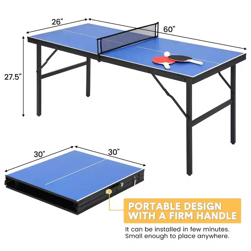 Table de tennis de table, table de ping-pong pliable pour une utilisation en intérieur et en extérieur