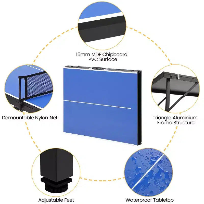 Table de tennis de table, table de ping-pong pliable pour une utilisation en intérieur et en extérieur