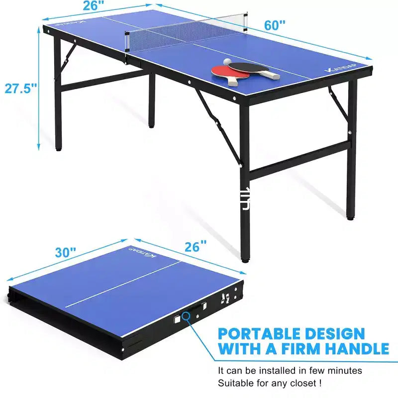 Table de tennis de table, table de ping-pong pliable pour une utilisation en intérieur et en extérieur