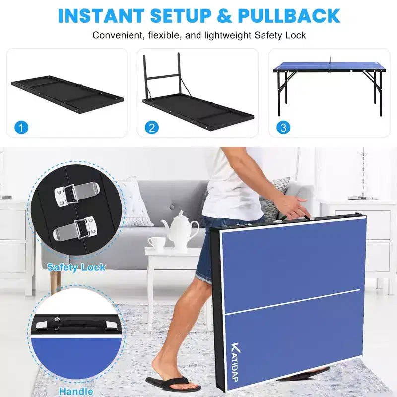 Table de tennis de table, table de ping-pong pliable pour une utilisation en intérieur et en extérieur