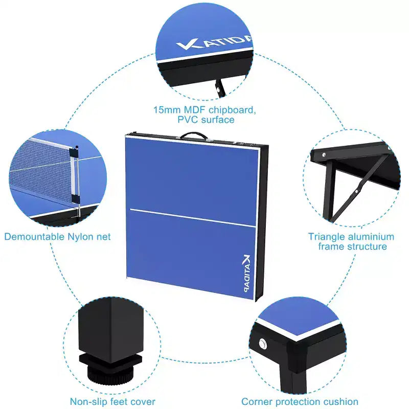 Table de tennis de table, table de ping-pong pliable pour une utilisation en intérieur et en extérieur