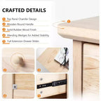 VINGLI Commode inachevée en bois massif naturel à 3 tiroirs pour chambre à coucher, commode et armoires de style ferme en bois d'hévéa