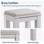 Makeup Vanity Desk,Makeup Vanity with Mirror and Lights & Power Outlet, Makeup Table with 2 Drawers, Cushioned Stool, Dressing Table with Glass Top