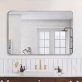 30 x 40 Inch Silver Aluminum Framed Rectangular Bathrrom Wall Mirror Decorative Mirror for Home