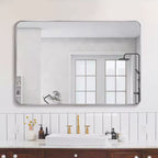 30 x 40 Inch Silver Aluminum Framed Rectangular Bathrrom Wall Mirror Decorative Mirror for Home