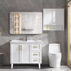 Miroir mural de salle de bain rectangulaire encadré en aluminium argenté, 30 x 40 pouces, miroir décoratif pour la maison