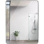 Miroir mural de salle de bain rectangulaire encadré en aluminium argenté, 30 x 40 pouces, miroir décoratif pour la maison