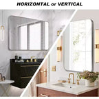 Miroir mural de salle de bain rectangulaire encadré en aluminium argenté, 30 x 40 pouces, miroir décoratif pour la maison