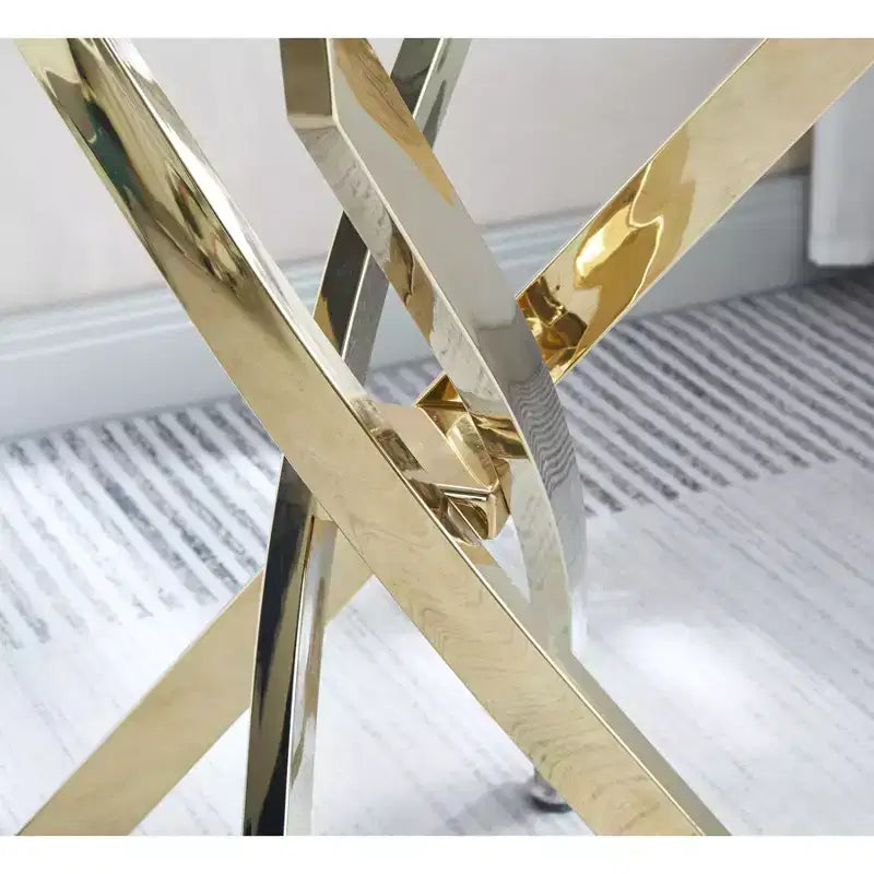 Okak Modern Round End Tables with Tempered Glass Tabletop, Couch Table with Stainless Steel Legs, Side Table for Living Room, Bedroom, Gold