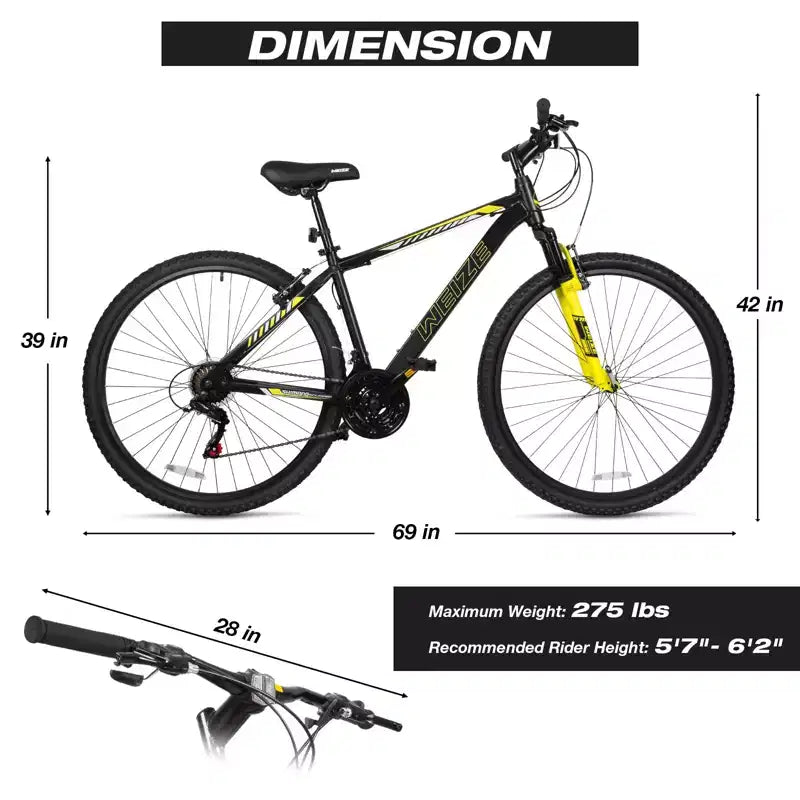 Hykolity Vélo tout-terrain 29 pouces 29r VTT Sport Grand vélo Suspendu Léger Cyclisme en extérieur pour Adulte Homme Femme Gris neutre
