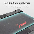 Tapis de marche manuel intelligent Sunny Health & Fitness avec inclinaison fixe, suivi Bluetooth et conception pliable peu encombrante