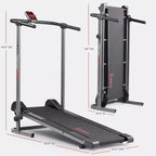 Tapis de marche manuel intelligent Sunny Health & Fitness avec inclinaison fixe, suivi Bluetooth et conception pliable peu encombrante