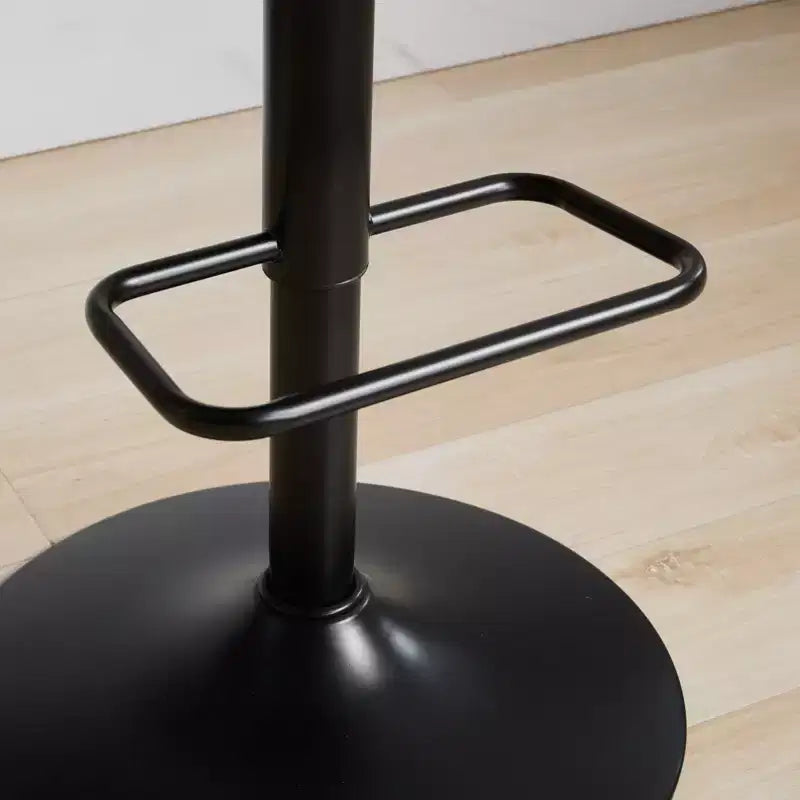 MAYEERTY Tabourets de Bar en Noyer Courbé - Milieu du Siècle Moderne, Hauteur Réglable, Cuir Noir, Pivotant à 360°, 1 Chaise/Carton