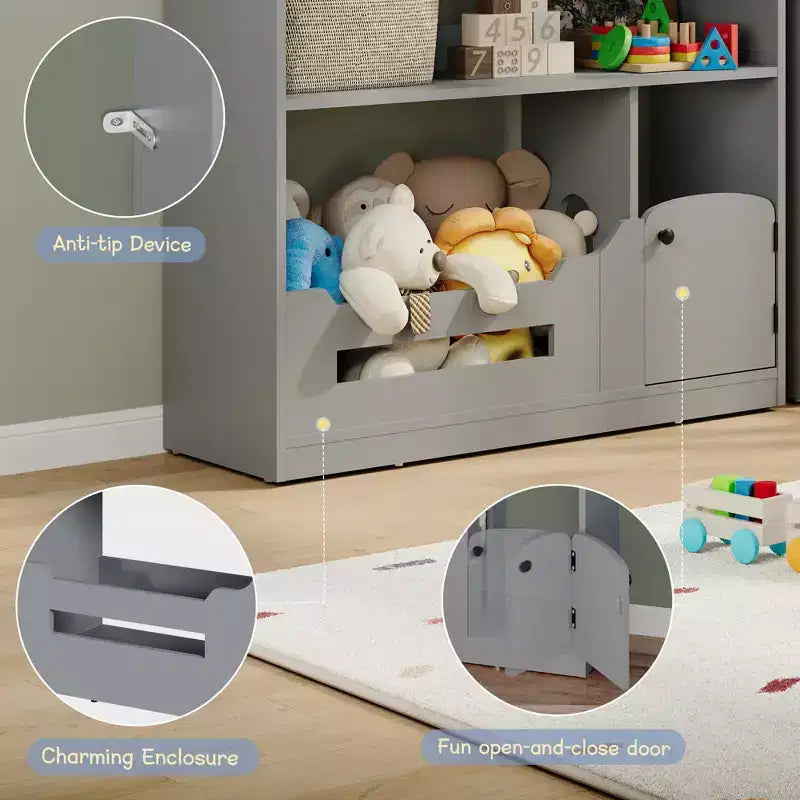 Étagère à livres pour enfants avec lumière, bibliothèque en bois avec détecteur de mouvement