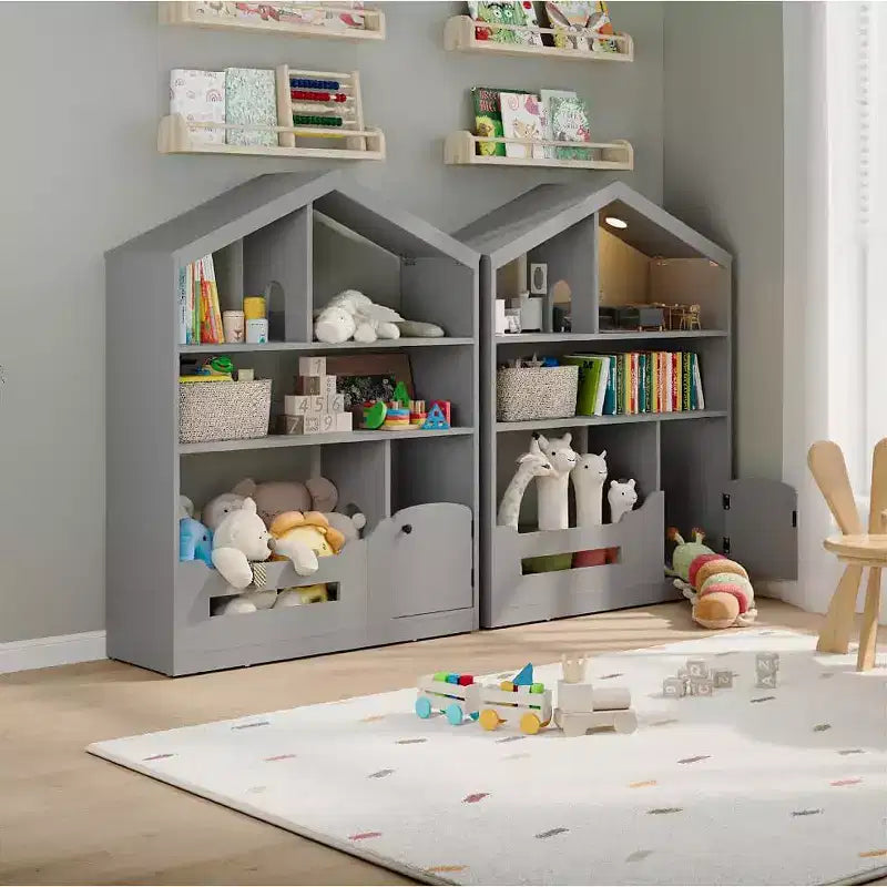 Étagère à livres pour enfants avec lumière, bibliothèque en bois avec détecteur de mouvement