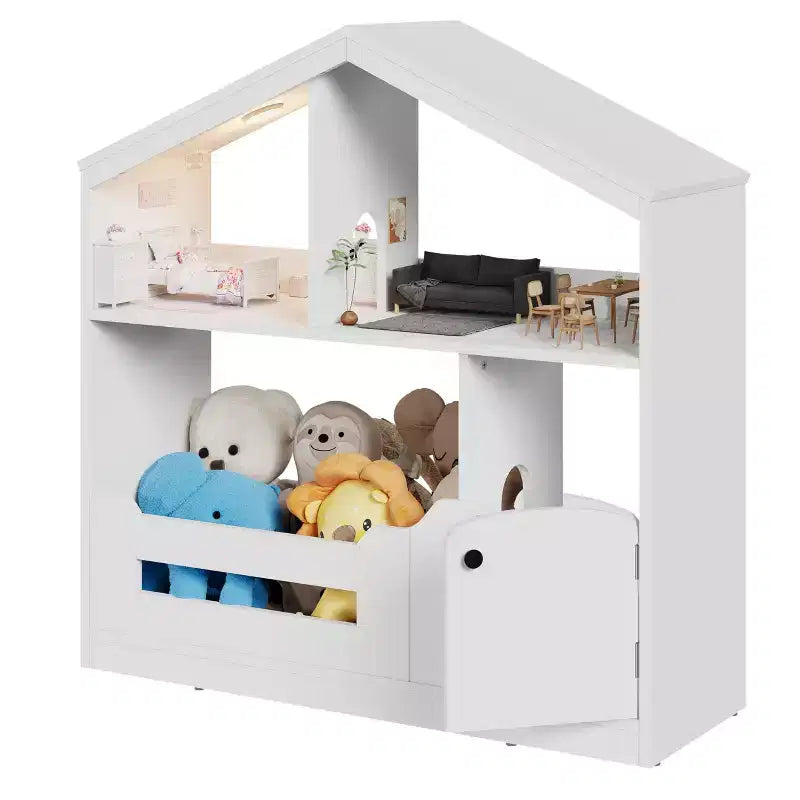 Étagère à livres pour enfants avec lumière, bibliothèque en bois avec détecteur de mouvement
