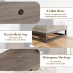 Meuble TV de style ferme Meuble TV gris avec pieds en métal robustes et étagères réglables Meuble multimédia en bois adapté aux salons et aux chambres