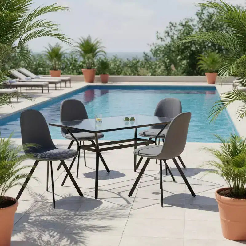 FurnitureR Lot de 4 chaises de salle à manger pivotantes, chaises d'appoint en tissu sans accoudoirs avec dossier mi-haut et coussin d'assise rembourré rotatif pour cuisine, salle à manger, gris