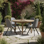 FurnitureR Lot de 4 chaises de salle à manger pivotantes, chaises d'appoint en tissu sans accoudoirs avec dossier mi-haut et coussin d'assise rembourré rotatif pour cuisine, salle à manger, gris