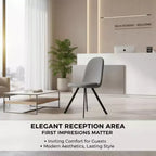FurnitureR Lot de 4 chaises de salle à manger pivotantes, chaises d'appoint en tissu sans accoudoirs avec dossier mi-haut et coussin d'assise rembourré rotatif pour cuisine, salle à manger, gris