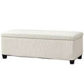 44 Inches Ottoman with Storage, Lid, Legs, Corduroy End of Bed Bench for Living Room, Bedroom, Entryway
