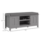 Modern Shoe Storage Bench, Entry Way Bench with Cushion, 2 Sliding Doors, Storage Ottoman Bench, Holds 10 Pairs