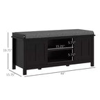 Modern Shoe Storage Bench, Entry Way Bench with Cushion, 2 Sliding Doors, Storage Ottoman Bench, Holds 10 Pairs