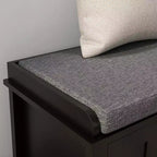 Modern Shoe Storage Bench, Entry Way Bench with Cushion, 2 Sliding Doors, Storage Ottoman Bench, Holds 10 Pairs
