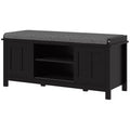 Modern Shoe Storage Bench, Entry Way Bench with Cushion, 2 Sliding Doors, Storage Ottoman Bench, Holds 10 Pairs