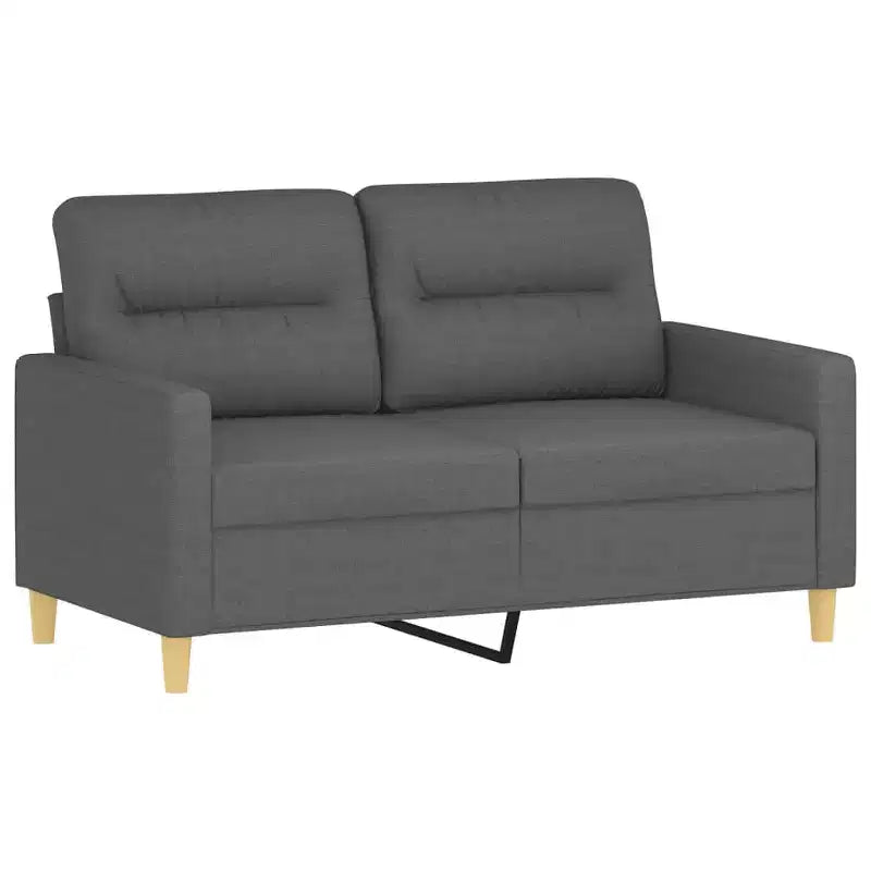 Ensemble de canapés Tissu gris foncé (100 % polyester), métal, textilène, contreplaqué