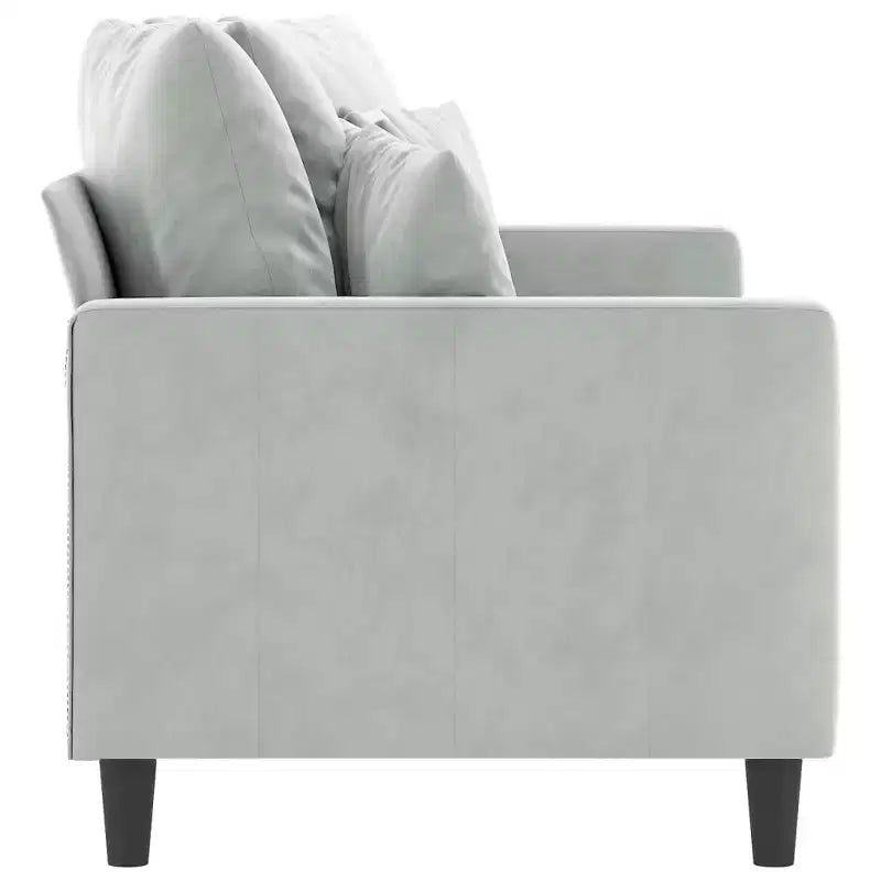 Canapé 2 places Velours gris clair (100 % polyester), métal, textilène