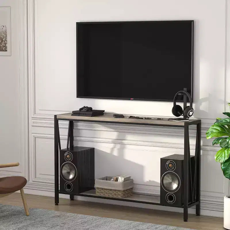 42.9 Entryway Table with Storage, 2-Tier Console Table with Open Shelf,Behind Couch Entry Foyer Hallway Storage, for Entrance, Living Room