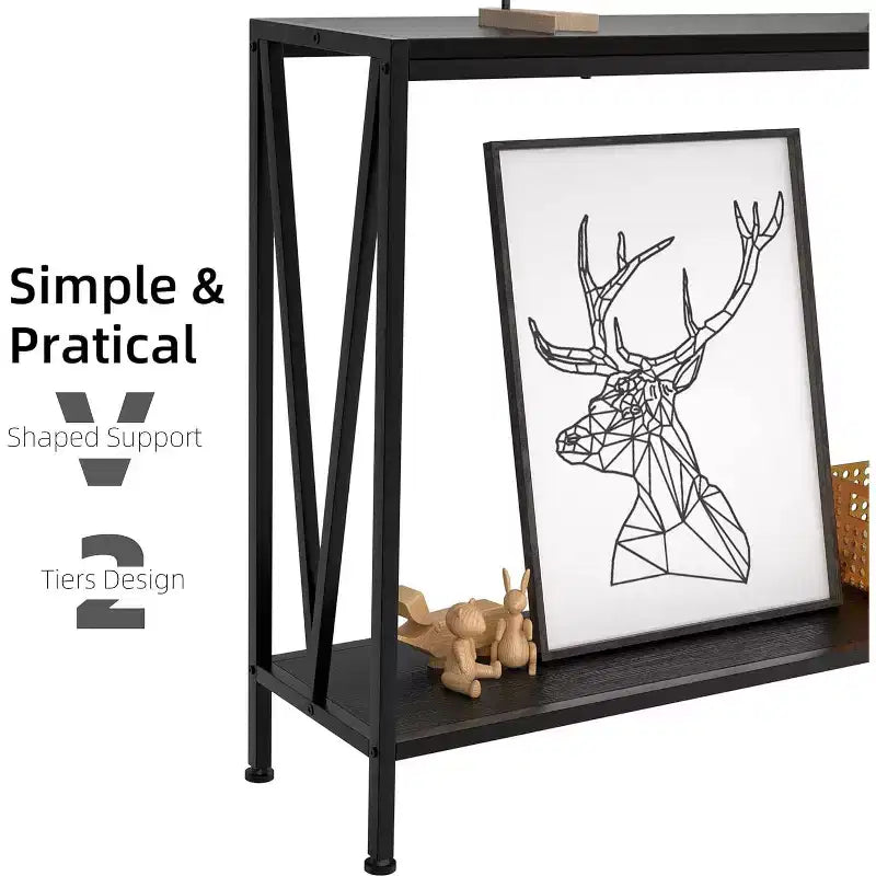 42.9 Entryway Table with Storage, 2-Tier Console Table with Open Shelf,Behind Couch Entry Foyer Hallway Storage, for Entrance, Living Room
