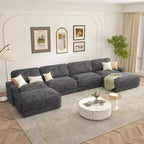 Dyonery 158 Grand canapé modulable sectionnel, tissu CHENILLE avec assise profonde, assemblage sans outil