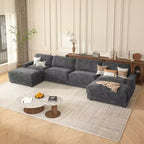 Dyonery 158 Grand canapé modulable sectionnel, tissu CHENILLE avec assise profonde, assemblage sans outil